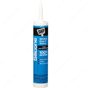 DAP 100% Silicone, Window, Door & Siding Sealant, Finish / Color White DAP 100% Silicone, Window, Door & Siding Sealant, Finish / Color White