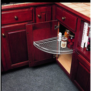 Pivot-Out Half-Moon, Depth 13 1/2 in, Opening Width 12 3/8 in, Diameter 24 1/2 in