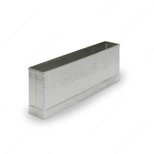 Stainless Steel Base for Pilaster Shoe Kit, Pilaster Thickness 1 1/4 in, Base Length 12 in