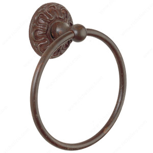 Towel Ring - Louis XV Series, Finish Satin Steel