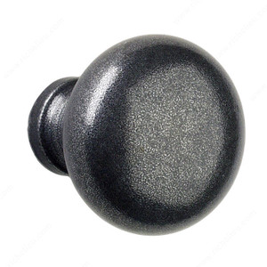 Knob LC1010, Finish Matte Bronze, Diameter - Overall Dimensions 1 1/8 in, Projection - Overall Dimensions 1 1/4 in