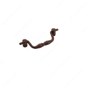 Bail Pull LC1592/1593, Finish Rust, Center to Center 3 1/4 in, Width - Overall Dimensions 1 1/4 in Bail Pull LC1592/1593, Finish Rust, Center to Center 3 1/4 in, Width - Overall Dimensions 1 1/4 in