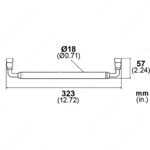Door Pull LD8019/8079/8089, Finish Rust, Center to Center 6 3/8 in