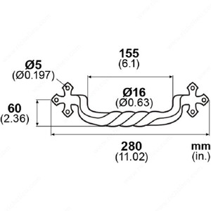 Door Pull LD8011/8071, Finish Satin Steel, Length - Overall Dimensions 14 in