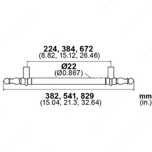 Appliance Pull LD8130 Series, Finish Rust, Center to Center 16 in, Length - Overall Dimensions 22 1/4 in Appliance Pull LD8130 Series, Finish Rust, Center to Center 16 in, Length - Overall Dimensions 22 1/4 in