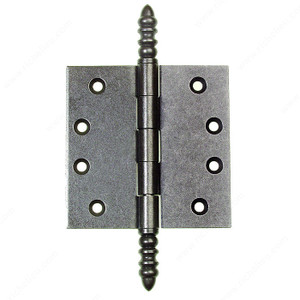 Mortise Hinge Steeple Finial LH8135/8140/8145, Finish Satin Steel, Length - Overall Dimensions 4 1/2 in, Width - Overall Dimensions 4 1/2 in