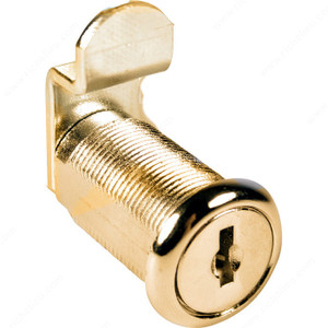 Cam Lock with 15/16 Cylinder, Key Type Keyed Alike #C415A, Finish Polished Brass