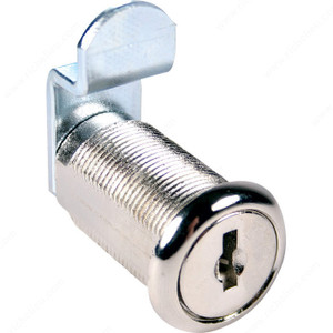 Cam Lock with 15/16 Cylinder, Key Type Keyed Alike #C420A, Finish Bright Nickel Cam Lock with 15/16 Cylinder, Key Type Keyed Alike #C420A, Finish Bright Nickel