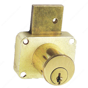 Pin Tumbler Lock, Key Type Keyed Alike #107, Application Drawer Lock, Finish Satin Chrome, Length 1 3/8 in Pin Tumbler Lock, Key Type Keyed Alike #107, Application Drawer Lock, Finish Satin Chrome, Length 1 3/8 in