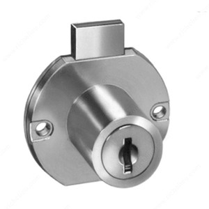 Series LOC8703 and LOC8705 Locks, Key Type Different, Panel Thickness 7/8 in, Cylinder Length 15/16 in, Finish Bright Nickel Series LOC8703 and LOC8705 Locks, Key Type Different, Panel Thickness 7/8 in, Cylinder Length 15/16 in, Finish Bright Nickel