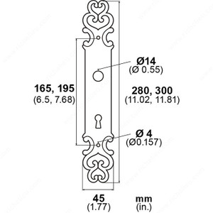 Escutcheon Plate LP7506, Finish Matte Bronze, Function Push Plate