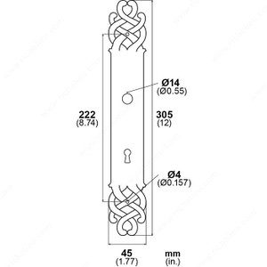 Escutcheon Plate LP7508, Finish Rust, Function Cylinder Escutcheon Escutcheon Plate LP7508, Finish Rust, Function Cylinder Escutcheon