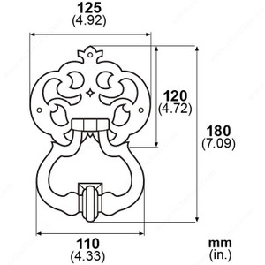 Door Knocker LX2005, Finish Satin Black Door Knocker LX2005, Finish Satin Black