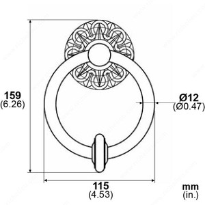 Door Knocker LX2015, Finish Matte Bronze