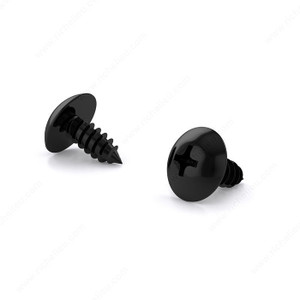 Metal Screw for Slides, Truss Head, Phillips Drive, Self-Tapping Thread, Type A Point, Screws for slides and small hardware, Finish Black Zinc Metal Screw for Slides, Truss Head, Phillips Drive, Self-Tapping Thread, Type A Point, Screws for slides and small hardware, Finish Black Zinc