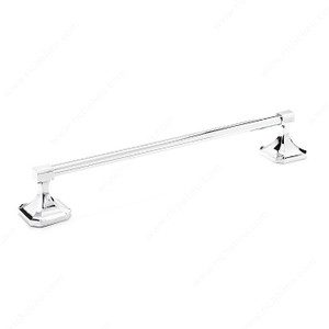 Towel Bar - Riviera Collection, Length - Overall Dimensions 522 mm, Finish Chrome, Center-to-Center 444 mm Towel Bar - Riviera Collection, Length - Overall Dimensions 522 mm, Finish Chrome, Center-to-Center 444 mm