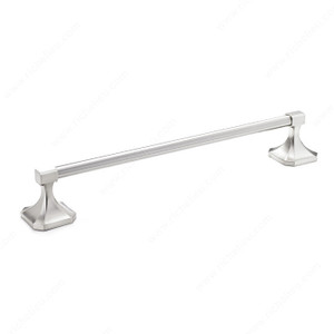 Towel Bar - Riviera Collection, Length - Overall Dimensions 522 mm, Finish Brushed Nickel, Center-to-Center 444 mm Towel Bar - Riviera Collection, Length - Overall Dimensions 522 mm, Finish Brushed Nickel, Center-to-Center 444 mm