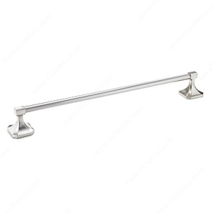 Towel Bar - Riviera Collection, Length - Overall Dimensions 677 mm, Finish Brushed Nickel, Center-to-Center 584 mm Towel Bar - Riviera Collection, Length - Overall Dimensions 677 mm, Finish Brushed Nickel, Center-to-Center 584 mm