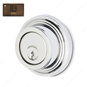 Auxiliary Deadbolt, Double Cylinder, 2.38 - New York, Finish Brushed Antique Brass Auxiliary Deadbolt, Double Cylinder, 2.38 - New York, Finish Brushed Antique Brass