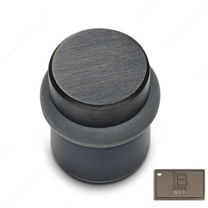 Cylindrical Door Stop - Brass, Finish Brushed Antique Nickel Cylindrical Door Stop - Brass, Finish Brushed Antique Nickel