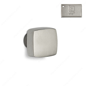 Transitional Brass Knob - C6, Finish PVD Brushed Nickel, Type Cabinet Knob Square C6 Transitional Brass Knob - C6, Finish PVD Brushed Nickel, Type Cabinet Knob Square C6