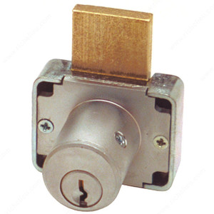 Deadbolt Drawer Lock 7/8 and 1-3/8, Cylinder Length 7/8 in, Key Type Keyed Alike #101, Panel Thickness Max. 7/8 in Deadbolt Drawer Lock 7/8 and 1-3/8, Cylinder Length 7/8 in, Key Type Keyed Alike #101, Panel Thickness Max. 7/8 in