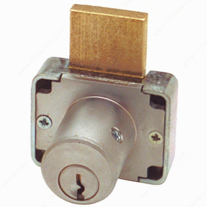 Deadbolt Drawer Lock 7/8 and 1-3/8, Cylinder Length 1 3/8 in, Key Type Keyed Different, Panel Thickness Max. 1 3/8 in