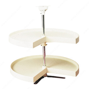 Set of Pie-Cut Trays with Complete Hardware, Tray Diameter 28 in, Finish White Set of Pie-Cut Trays with Complete Hardware, Tray Diameter 28 in, Finish White