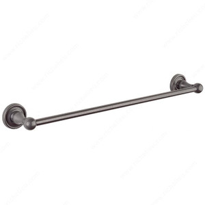Towel Bar - Provence Series, Finish Satin Black, Center to Center 24 in, Length - Overall Dimensions 26 in Towel Bar - Provence Series, Finish Satin Black, Center to Center 24 in, Length - Overall Dimensions 26 in