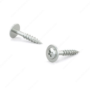 Zinc-Plated Wood Screw, Modified Pan Washer Head, Coarse Thread, Type 17 Point, Zinc plated, self- drilling installation screw, Length 1 in Zinc-Plated Wood Screw, Modified Pan Washer Head, Coarse Thread, Type 17 Point, Zinc plated, self- drilling installation screw, Length 1 in