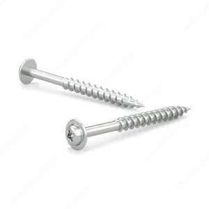 Zinc-Plated Wood Screw, Pan Washer Head, Quadrex Drive, Coarse Thread, Regular Wood Point, Zinc plated pocket screw, Length 2 in, Threading Partial thread Zinc-Plated Wood Screw, Pan Washer Head, Quadrex Drive, Coarse Thread, Regular Wood Point, Zinc plated pocket screw, Length 2 in, Threading Partial thread