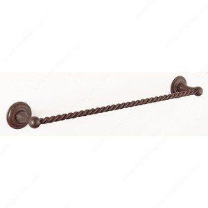 Towel Bar - Riviera Series, Finish Satin Black, Center to Center 18 in, Length - Overall Dimensions 20 1/4 in Towel Bar - Riviera Series, Finish Satin Black, Center to Center 18 in, Length - Overall Dimensions 20 1/4 in