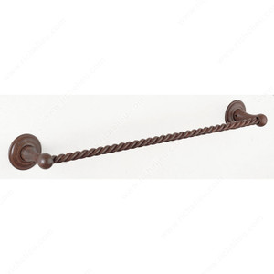 Towel Bar - Riviera Series, Finish Rust, Center to Center 24 in, Length - Overall Dimensions 26 1/4 in Towel Bar - Riviera Series, Finish Rust, Center to Center 24 in, Length - Overall Dimensions 26 1/4 in