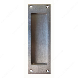 Flush Pull/Handle (Blank/Passage) - Square Style, Door Thickness 1 3/4 in, Finish Brushed Nickel Flush Pull/Handle (Blank/Passage) - Square Style, Door Thickness 1 3/4 in, Finish Brushed Nickel
