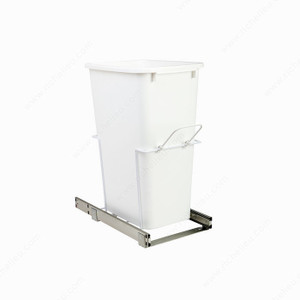 Single Bin Recycling Center with Handle, Soft- close technology., Total Capacity 50 qt, Finish White, Bin Capacity 1 x 50 quarts