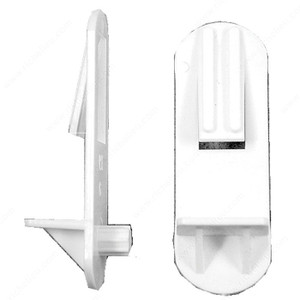 Shelf Pin, Shelf lock- down clip., Drilling Diameter 1/4 in, Shelf Thickness 5/8 in, Finish White PRO-PACK 3 Shelf Pin, Shelf lock- down clip., Drilling Diameter 1/4 in, Shelf Thickness 5/8 in, Finish White PRO-PACK 3