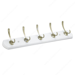 Transitional Hook Rack - 37, Board Finish White, Finish Matte Nickel / White, Our Divisions Richelieu Transitional Hook Rack - 37, Board Finish White, Finish Matte Nickel / White, Our Divisions Richelieu