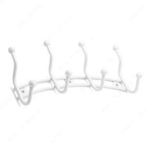 Utility Hook Rack - 993, Board Finish White, Finish White Utility Hook Rack - 993, Board Finish White, Finish White