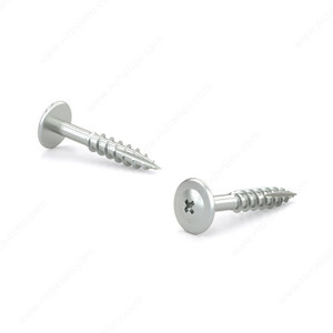 Zinc-Plated Wood Screw, Modified Truss Head, Phillips Drive, Coarse Thread, Type 17 Point, Zinc plated installation screws for small hardware, Length 1 1/8 in Zinc-Plated Wood Screw, Modified Truss Head, Phillips Drive, Coarse Thread, Type 17 Point, Zinc plated installation screws for small hardware, Length 1 1/8 in