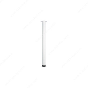 710 mm (28'') - Adjustable Round Table Leg - 1507, 25 mm (1'') adjustment, Finish Glossy White