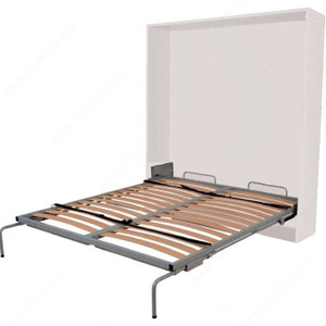 Vertical Wall Bed Unit with Spring Mechanism & Self-deploying Legs, Bed Size Double (54'' x 75''), Dynamic Load Rating 140 kg, Height 2 060 to 2 085 mm, Width 1 466 mm