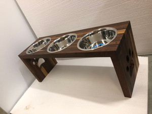 Solid Butcher Block 1.5" Pets Dog Cat Feeder, Choose 1-3 Bowls , Choose Material Solid Butcher Block 1.5" Pets Dog Cat Feeder, Choose 1-3 Bowls , Choose Material