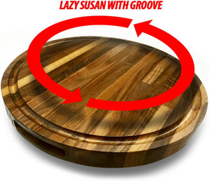 Round Sealed Cutting board Butcher block with Lazy Susan and groove, 1-1/2" thick Round Sealed Cutting board Butcher block with Lazy Susan and groove, 1-1/2" thick