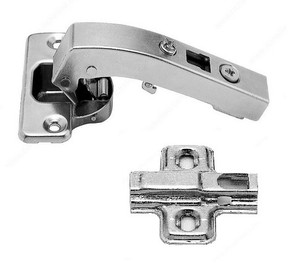 Blind Corner Clip-On Hinge, Opening Angle 92°, Inset Overlay Choose Plates Blind Corner Clip-On Hinge, Opening Angle 92°, Inset Overlay Choose Plates