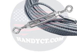 Customizable Wire Rope with turnbuckle- Galvanized Cable with 2Looped Ends, 1-Pack, Choose any Length-total length listed, Turnbackle+1loop+clamp Customizable Wire Rope with turnbuckle- Galvanized Cable with 2Looped Ends, 1-Pack, Choose any Length-total length listed, Turnbackle+1loop+clamp