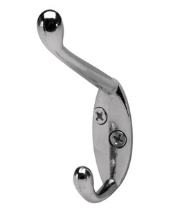 Coat Hook, 18 x 55 x 90 mm (W x D x H) Polished chrome