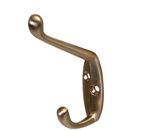 Coat Hook, 18 x 55 x 90 mm (W x D x H). Matt gold