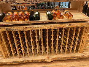 Wine show Rack Store Display "ALEX", Live edge Solid Oak Wood Wine rack Storage, Natural Unfinished choose your sizes