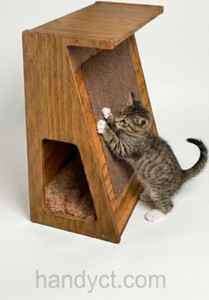 Unfinished Plywood Cat house scratcher table, Choose your size or custom size it. Unassembled, 20”W 32”H 14”Deep “Cataclysm“