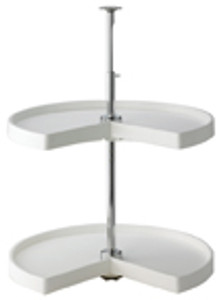 Plastic Kidney Shape Lazy Susans, Two Shelf Set w/Hardware, 32' Diameter, 5-Sets